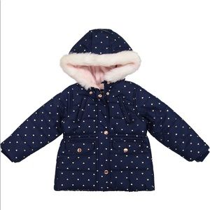 Carter’s Baby Girl Navy Gold Heart Coat Size 24M